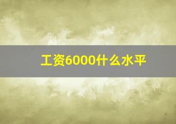 工资6000什么水平