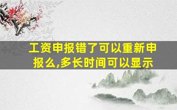 工资申报错了可以重新申报么,多长时间可以显示