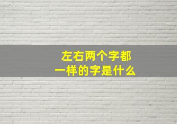 左右两个字都一样的字是什么