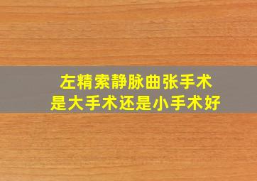 左精索静脉曲张手术是大手术还是小手术好