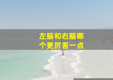 左脑和右脑哪个更厉害一点