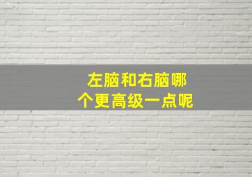 左脑和右脑哪个更高级一点呢