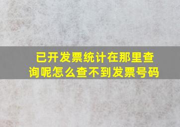 已开发票统计在那里查询呢怎么查不到发票号码