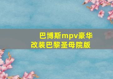 巴博斯mpv豪华改装巴黎圣母院版