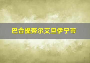 巴合提努尔艾旦伊宁市