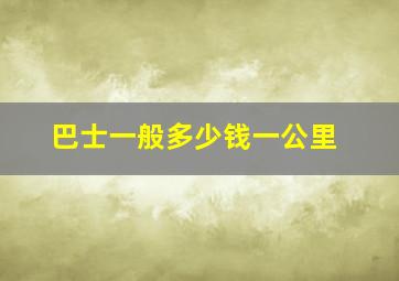 巴士一般多少钱一公里