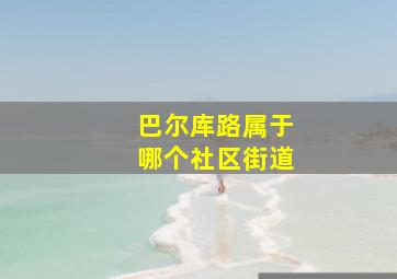 巴尔库路属于哪个社区街道