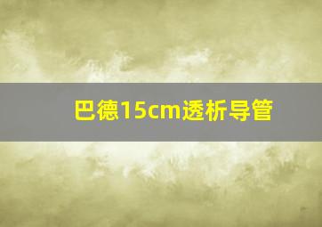 巴德15cm透析导管