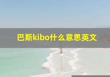 巴斯kibo什么意思英文