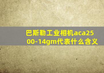 巴斯勒工业相机aca2500-14gm代表什么含义