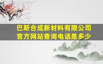 巴斯合成新材料有限公司官方网站查询电话是多少