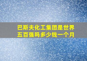 巴斯夫化工集团是世界五百强吗多少钱一个月