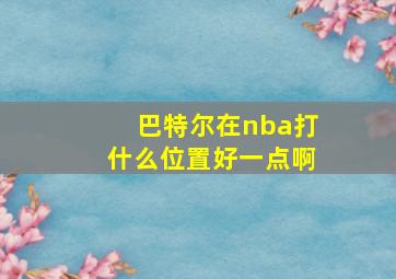 巴特尔在nba打什么位置好一点啊