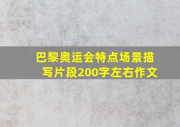 巴黎奥运会特点场景描写片段200字左右作文