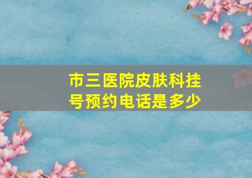 市三医院皮肤科挂号预约电话是多少