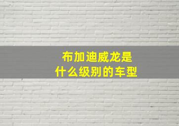 布加迪威龙是什么级别的车型