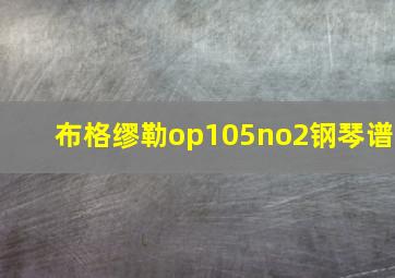 布格缪勒op105no2钢琴谱