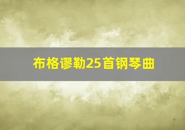 布格谬勒25首钢琴曲