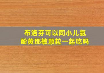 布洛芬可以同小儿氨酚黄那敏颗粒一起吃吗