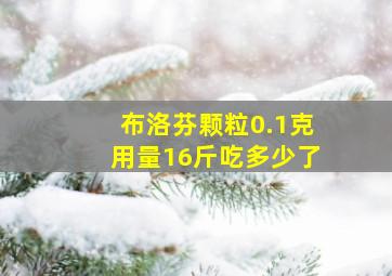 布洛芬颗粒0.1克用量16斤吃多少了