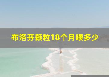 布洛芬颗粒18个月喂多少