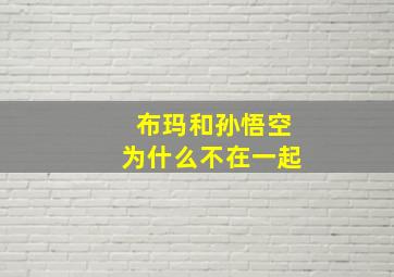 布玛和孙悟空为什么不在一起