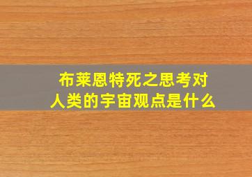 布莱恩特死之思考对人类的宇宙观点是什么