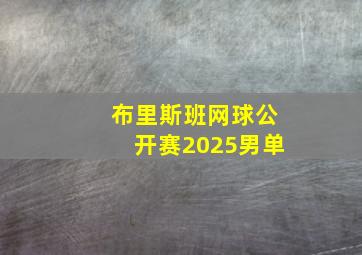 布里斯班网球公开赛2025男单