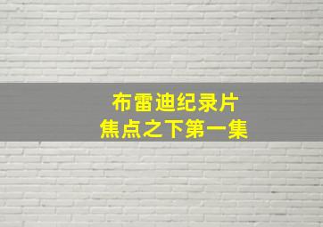 布雷迪纪录片焦点之下第一集