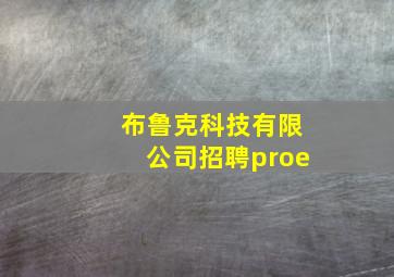 布鲁克科技有限公司招聘proe