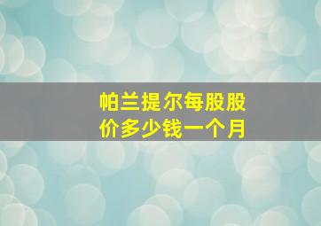 帕兰提尔每股股价多少钱一个月