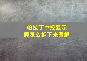 帕拉丁中控显示屏怎么拆下来图解