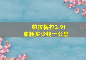 帕拉梅拉2.9t油耗多少钱一公里