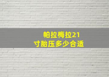 帕拉梅拉21寸胎压多少合适