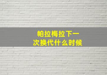 帕拉梅拉下一次换代什么时候