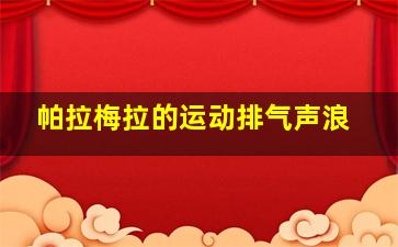 帕拉梅拉的运动排气声浪