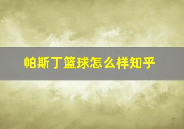 帕斯丁篮球怎么样知乎