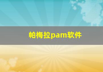 帕梅拉pam软件