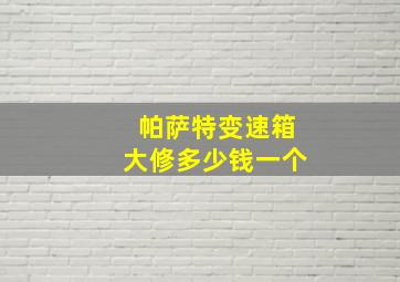 帕萨特变速箱大修多少钱一个