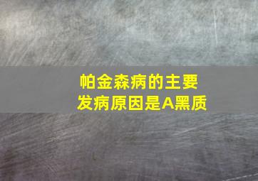 帕金森病的主要发病原因是A黑质