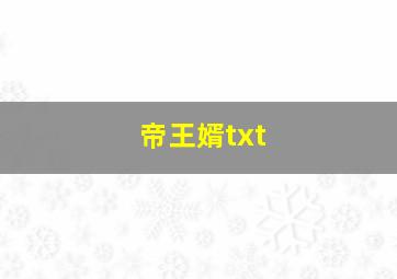 帝王婿txt