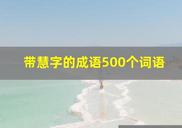 带慧字的成语500个词语