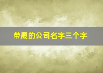 带晟的公司名字三个字