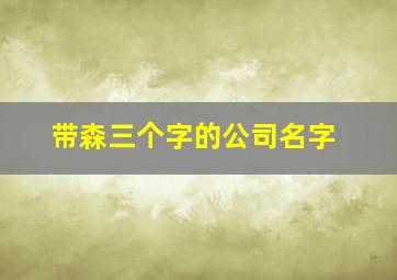 带森三个字的公司名字