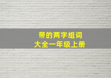 带的两字组词大全一年级上册