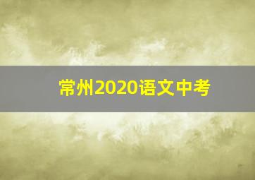 常州2020语文中考