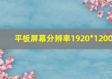 平板屏幕分辨率1920*1200