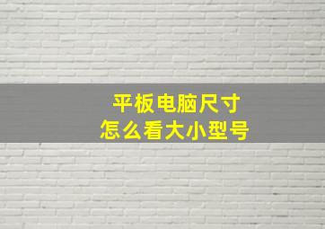 平板电脑尺寸怎么看大小型号