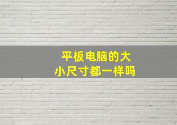 平板电脑的大小尺寸都一样吗