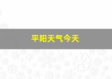 平阳天气今天